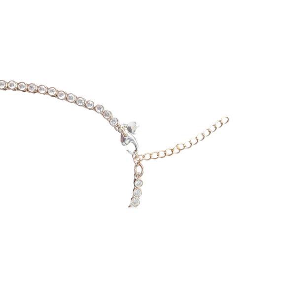 New With Defects Madewell The Tennis Collection Bezel Crystal Necklace Silver - Picture 6 of 6